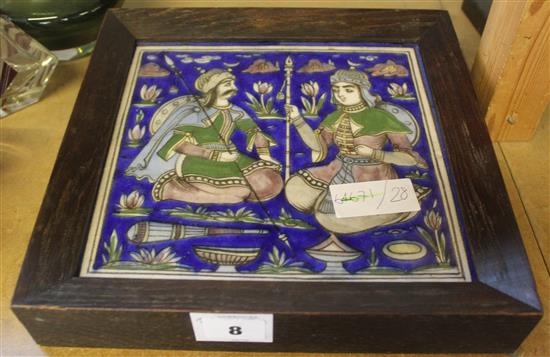 Qajar pottery tile(-)